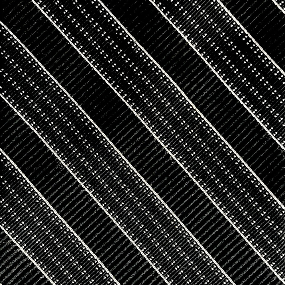 Black/White Textured Striped Silk Tie
